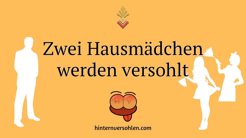 Spanking Stories auf Deutsch: Zwei Hausmädchen werden versohlt. Dominanter Mann steht breitbeinig zwei jungen Dienstmädchen gegenüber, die er gleich übers Knie und über den Schreibtisch legen wird, um ihnen den nackten Po zu versohlen.