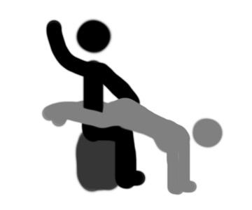 Wheelbarrow Position beim Spanking.